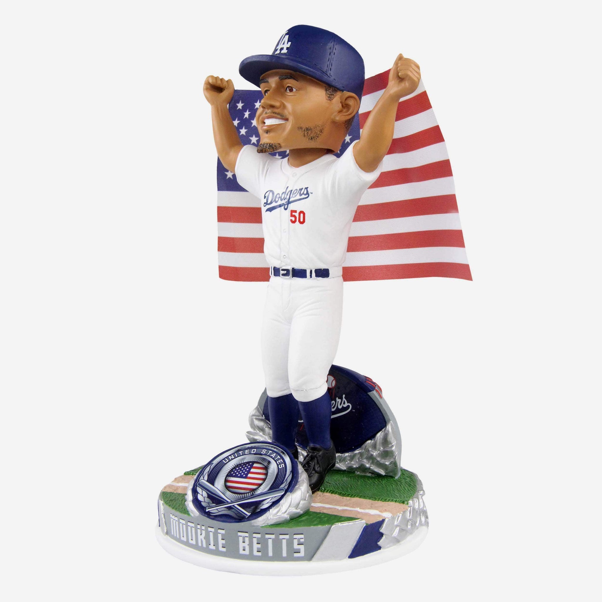 Mookie Betts Los Angeles Dodgers National Flag Bobblehead FOCO
