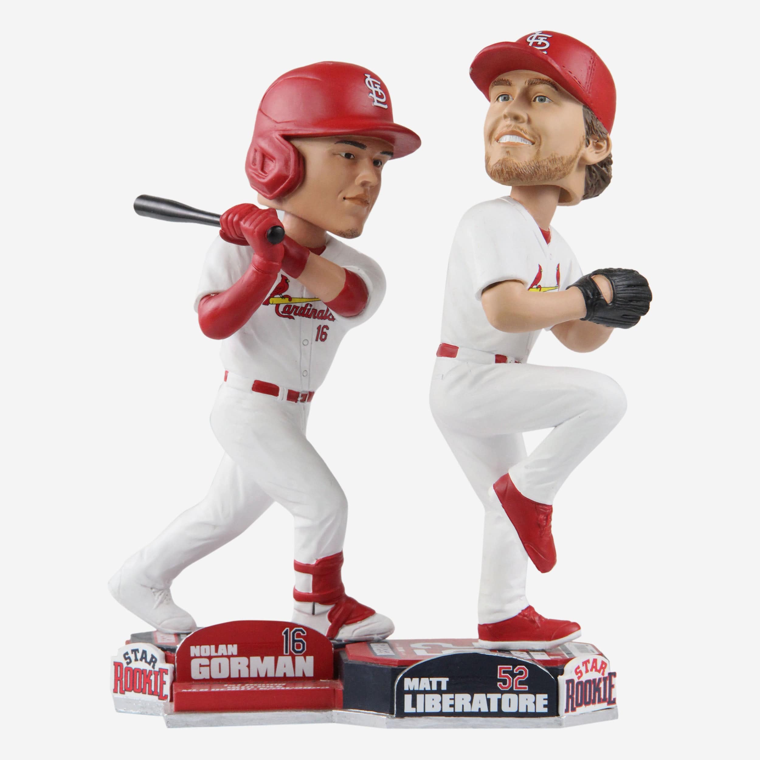 Nolan Gorman & Matthew Liberatore St Louis Cardinals Star Rookie Bobblemate Dual Bobblehead Officially Licensed by MLB