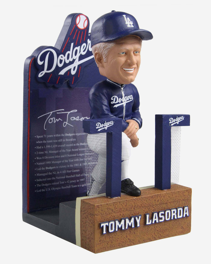 Tommy Lasorda Los Angeles Dodgers Career Stats Bobblehead FOCO - FOCO.com