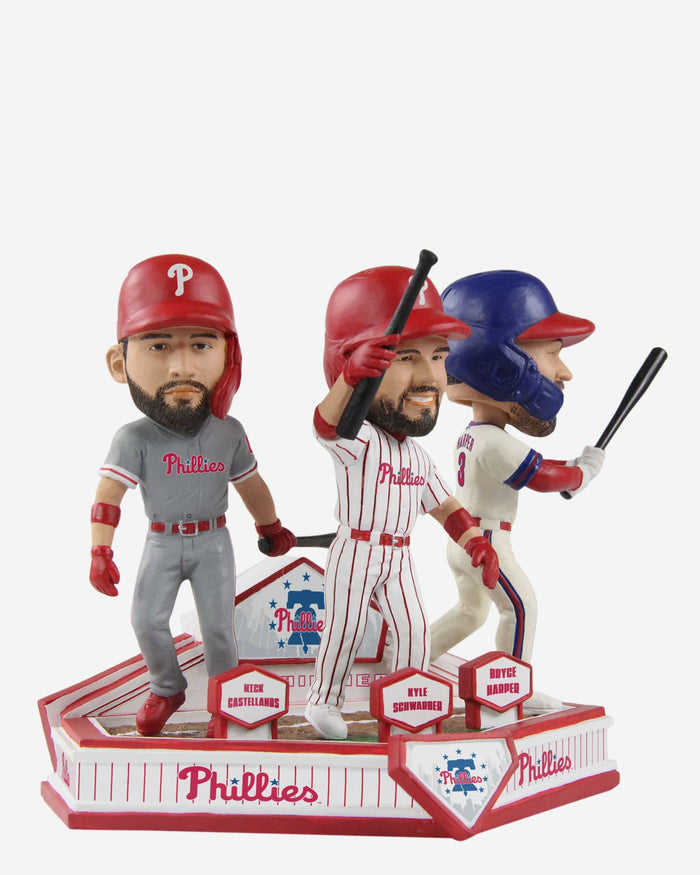 Bryce Harper & Nick Castellanos & Kyle Schwarber Philadelphia Phillies Triple Bobblehead FOCO - FOCO.com
