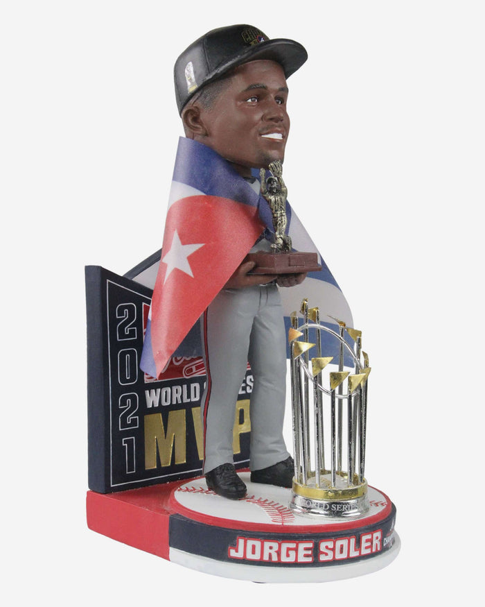 Jorge Soler Atlanta Braves 2021 World Series Champions MVP Flag Moment Bobblehead FOCO - FOCO.com