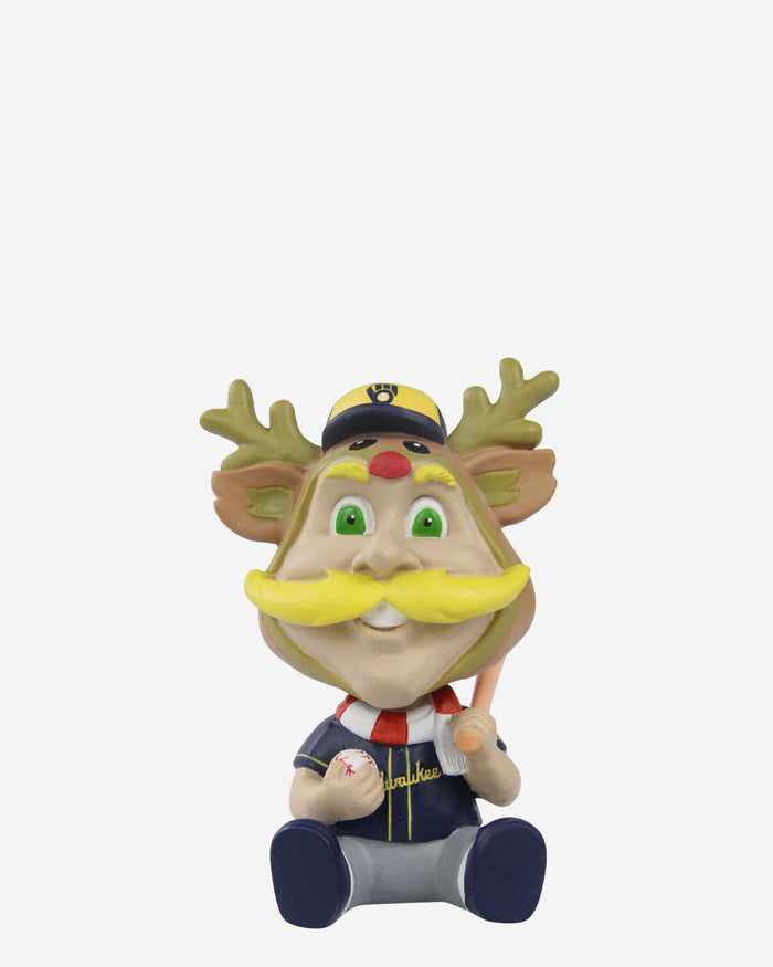 Bernie Brewer Milwaukee Brewers Christmas Mascot Bobble Bro Mini Bobblehead FOCO - FOCO.com