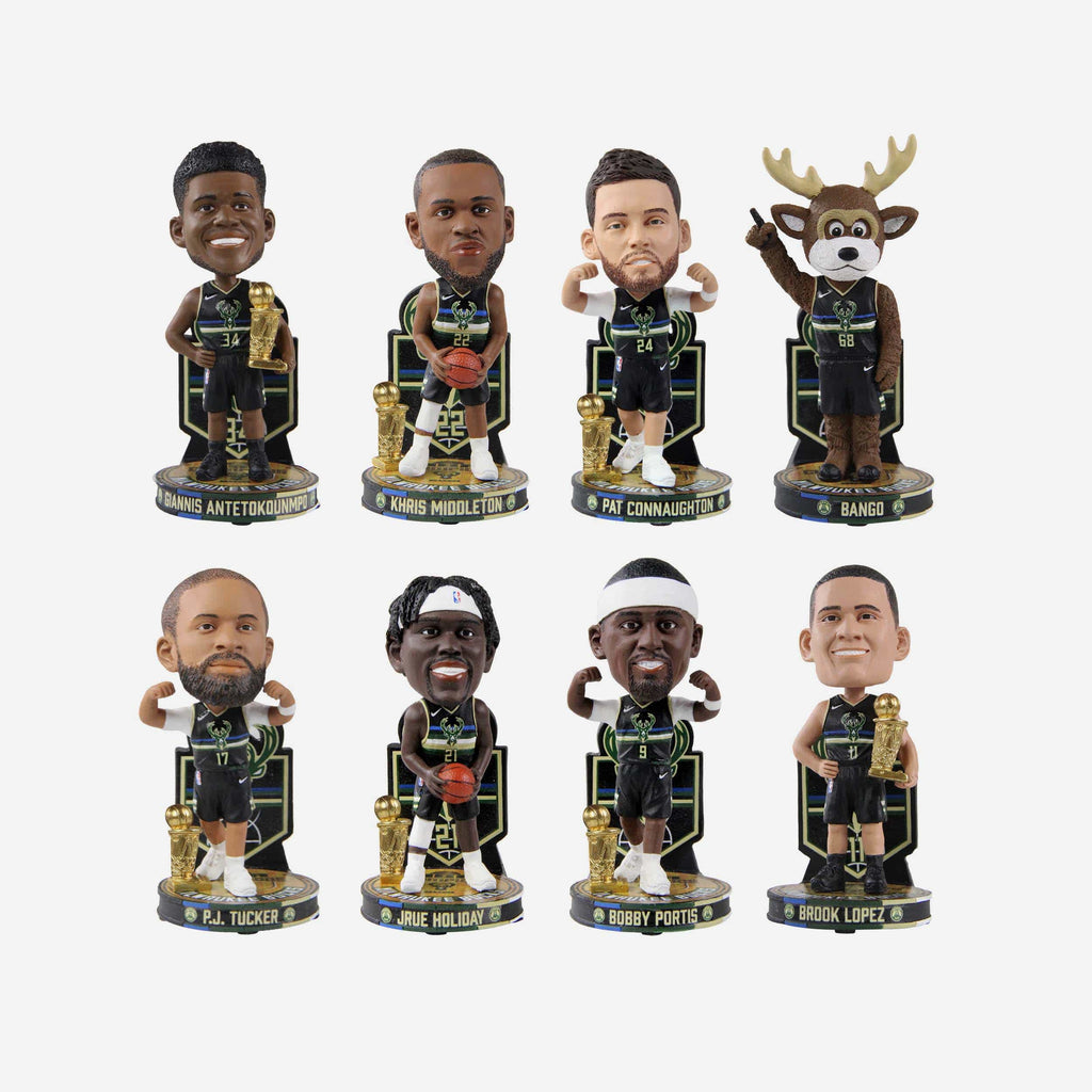 Milwaukee Bucks 2021 NBA Champions Mini Bobbleheads Boxed Set FOCO