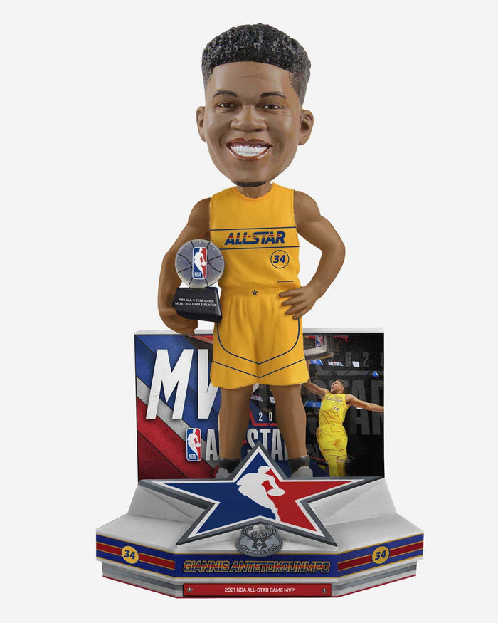 Giannis Antetokounmpo Milwaukee Bucks 2021 NBA All-Star MVP Bobblehead FOCO - FOCO.com