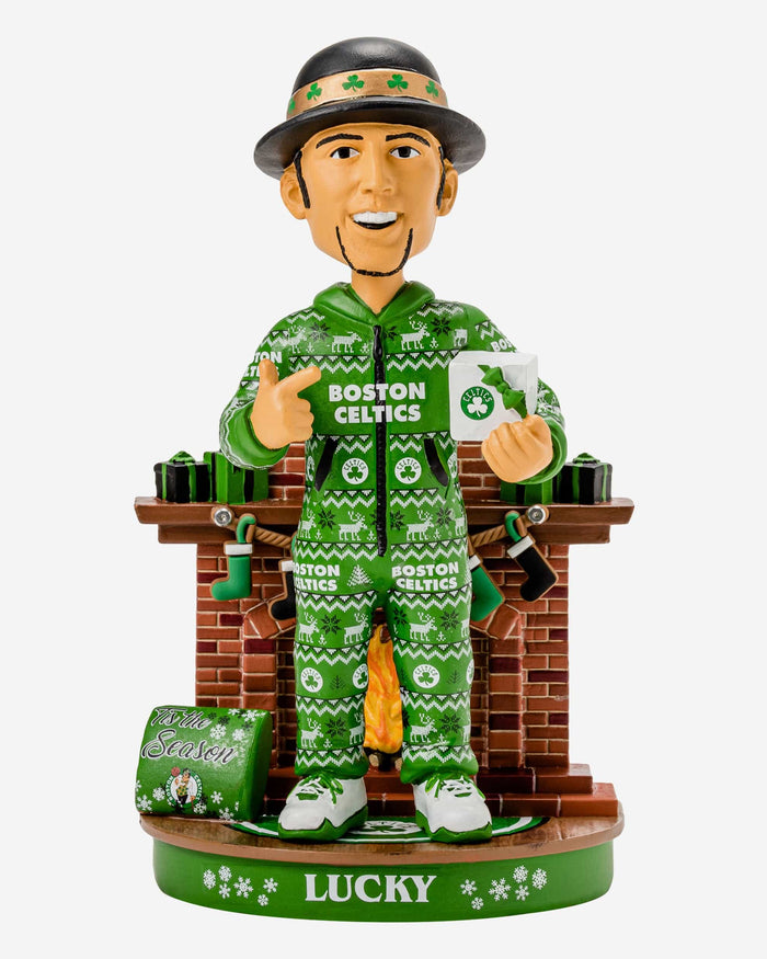 Lucky The Leprechaun Boston Celtics Holiday Mascot Bobblehead FOCO - FOCO.com
