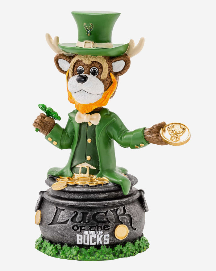 Bango Milwaukee Bucks Saint Patricks Day Mascot Bobblehead FOCO - FOCO.com