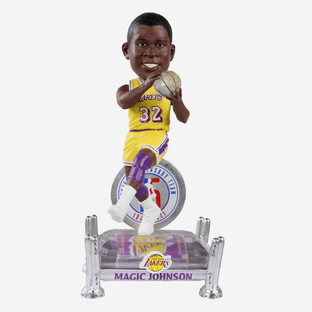 Magic Johnson Los Angeles Lakers 75th Anniversary Bobblehead FOCO - FOCO.com