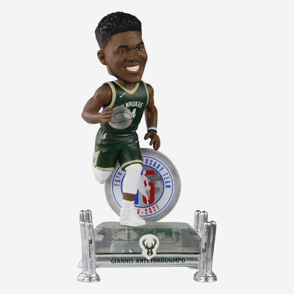 Giannis Antetokounmpo Milwaukee Bucks 75th Anniversary Bobblehead FOCO - FOCO.com