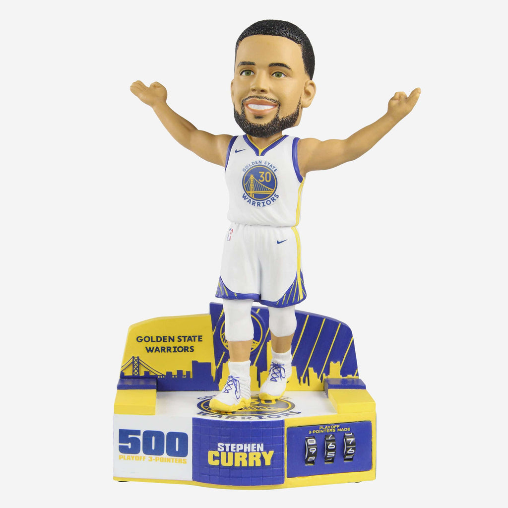 Steph Curry Golden State Warriors Playoff 3-Point Counter Bobblehead FOCO - FOCO.com