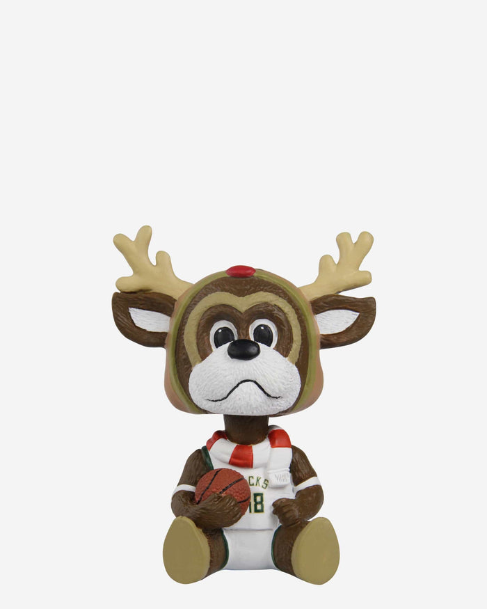 Bango Milwaukee Bucks Christmas Mascot Bobble Bro Mini Bobblehead FOCO - FOCO.com