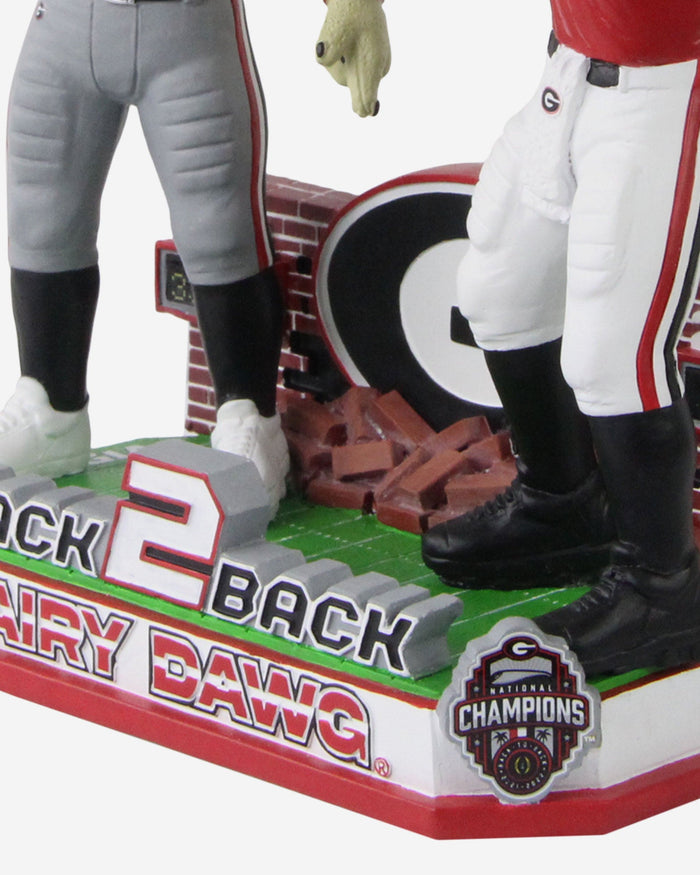 Hairy Dawg Georgia Bulldogs Football National Champions Back to Back Dual Mascot Bobblehead FOCO - FOCO.com