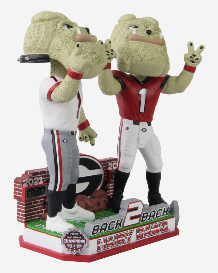 Hairy Dawg Georgia Bulldogs Football National Champions Back to Back Dual Mascot Bobblehead FOCO - FOCO.com