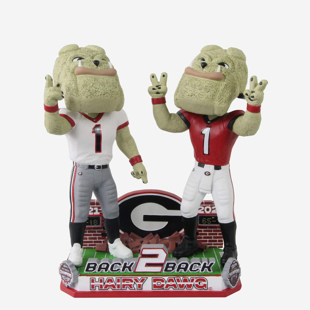 Hairy Dawg Georgia Bulldogs Football National Champions Back to Back Dual Mascot Bobblehead FOCO - FOCO.com