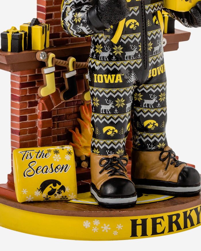 Herky The Hawk Iowa Hawkeyes Holiday Mascot Bobblehead FOCO - FOCO.com