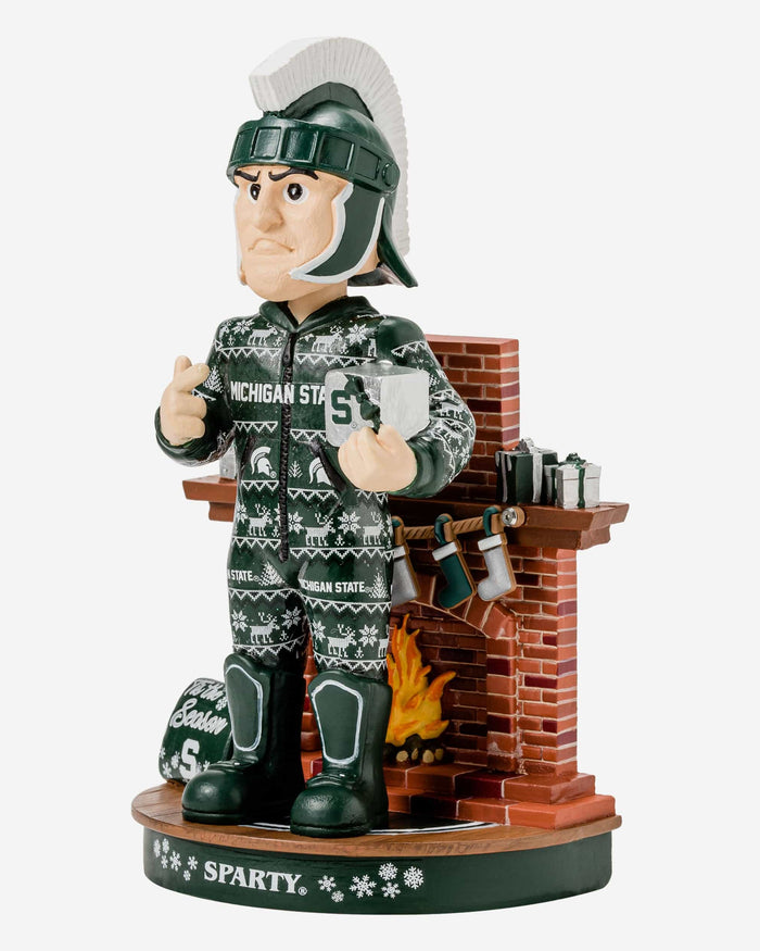 Sparty Michigan State Spartans Holiday Mascot Bobblehead FOCO - FOCO.com