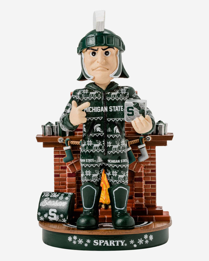 Sparty Michigan State Spartans Holiday Mascot Bobblehead FOCO - FOCO.com