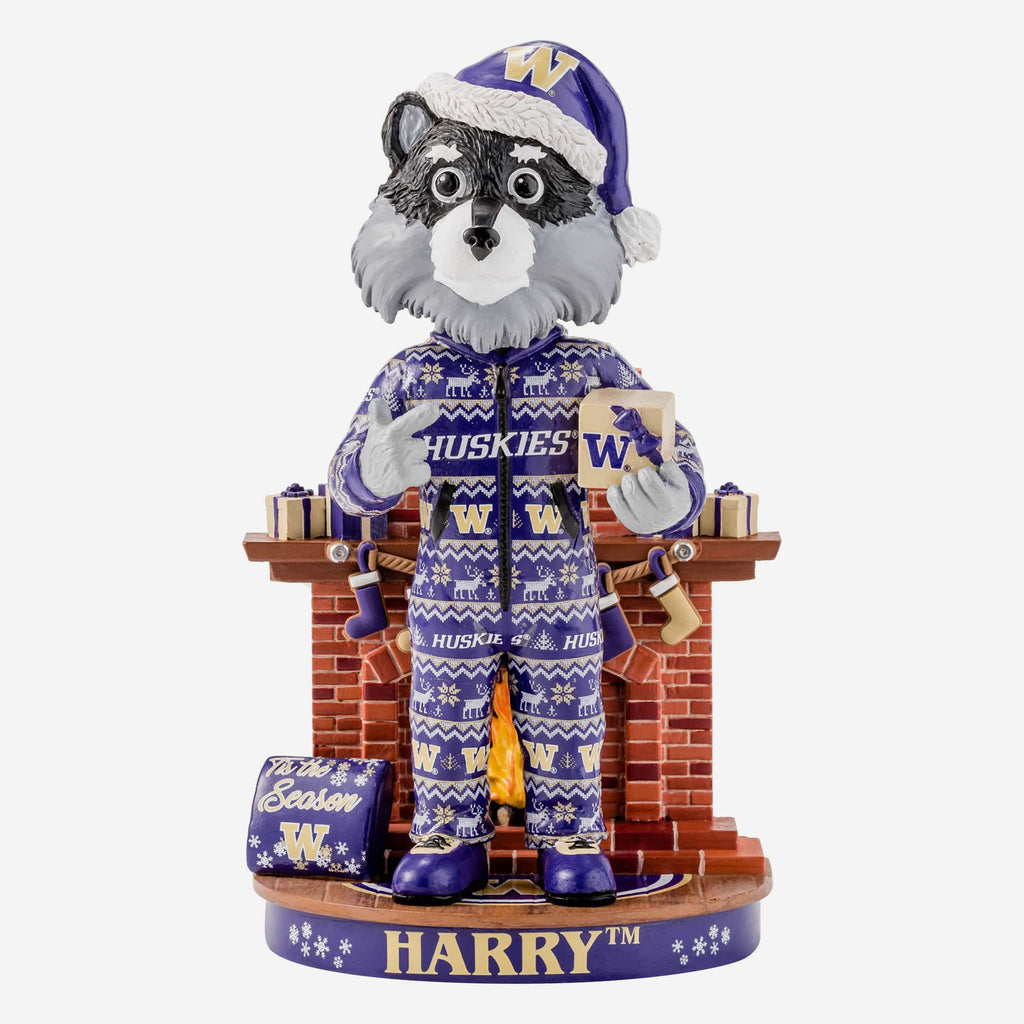 Harry The Husky Washington Huskies Holiday Mascot Bobblehead FOCO - FOCO.com