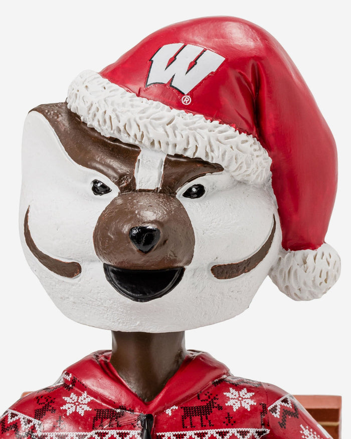 Bucky Badger Wisconsin Badgers Holiday Mascot Bobblehead FOCO - FOCO.com
