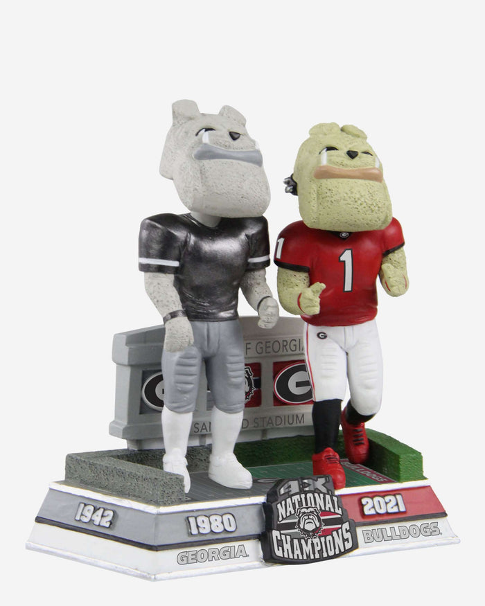 Hairy Dawg Georgia Bulldogs 2022 Football National Champions Between the Hedges Then and Now Mascot Bobblehead FOCO - FOCO.com