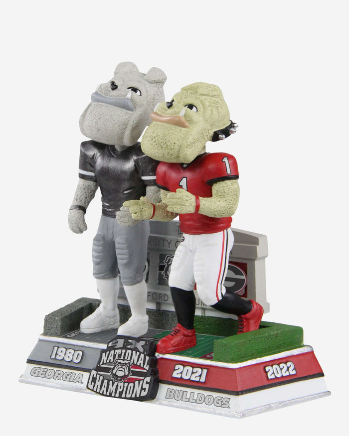 Hairy Dawg Georgia Bulldogs 2022 Football National Champions Between the Hedges Then and Now Mascot Bobblehead FOCO - FOCO.com