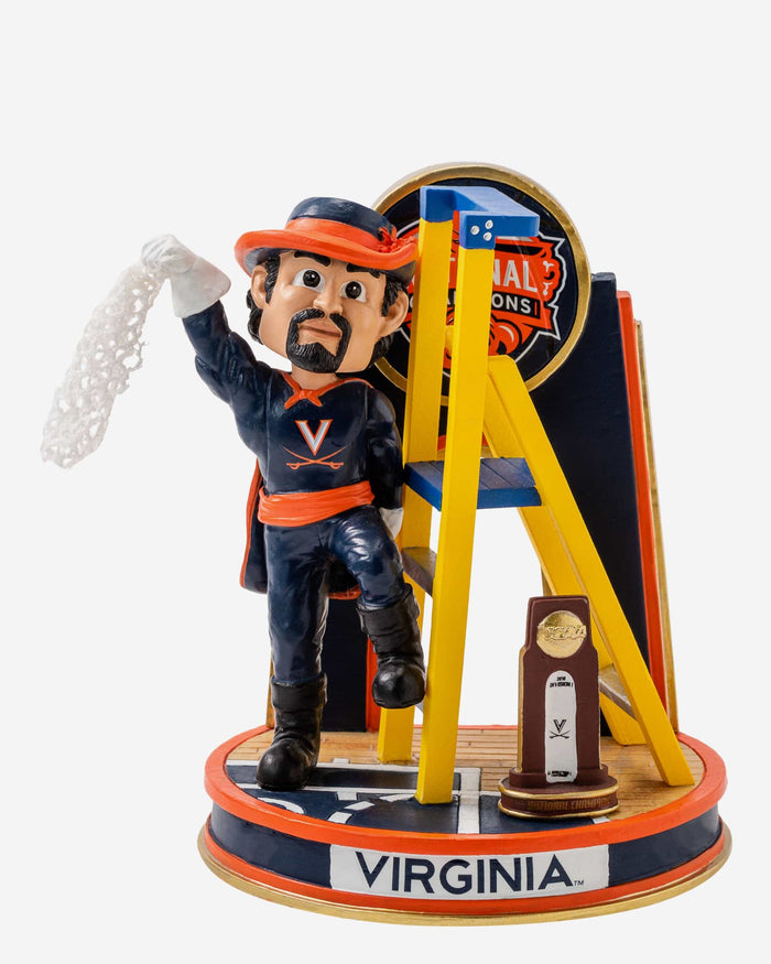 Cavman Virginia Cavaliers 2019 Mens Basketball National Champions Cutting The Net Mascot Mini Bobblehead Scene FOCO - FOCO.com