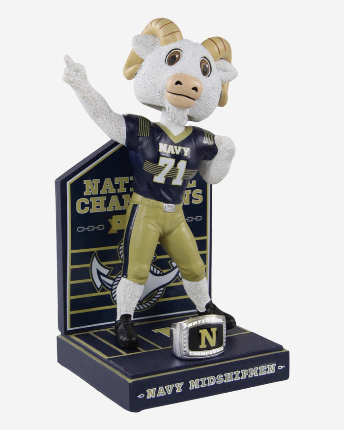Bill the Goat Navy Midshipmen Mascot National Championship Rings Bobblehead FOCO - FOCO.com