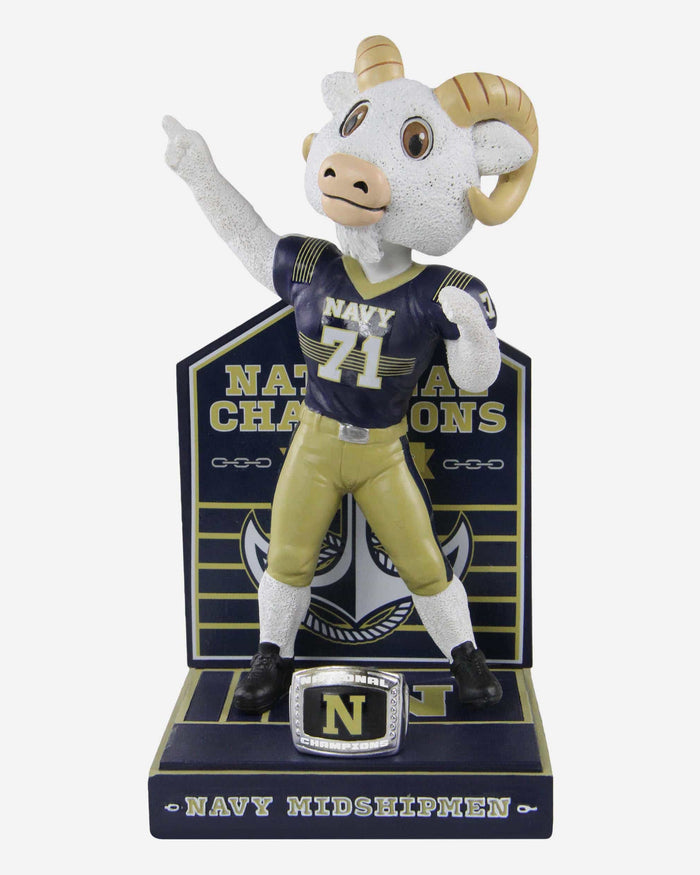 Bill the Goat Navy Midshipmen Mascot National Championship Rings Bobblehead FOCO - FOCO.com