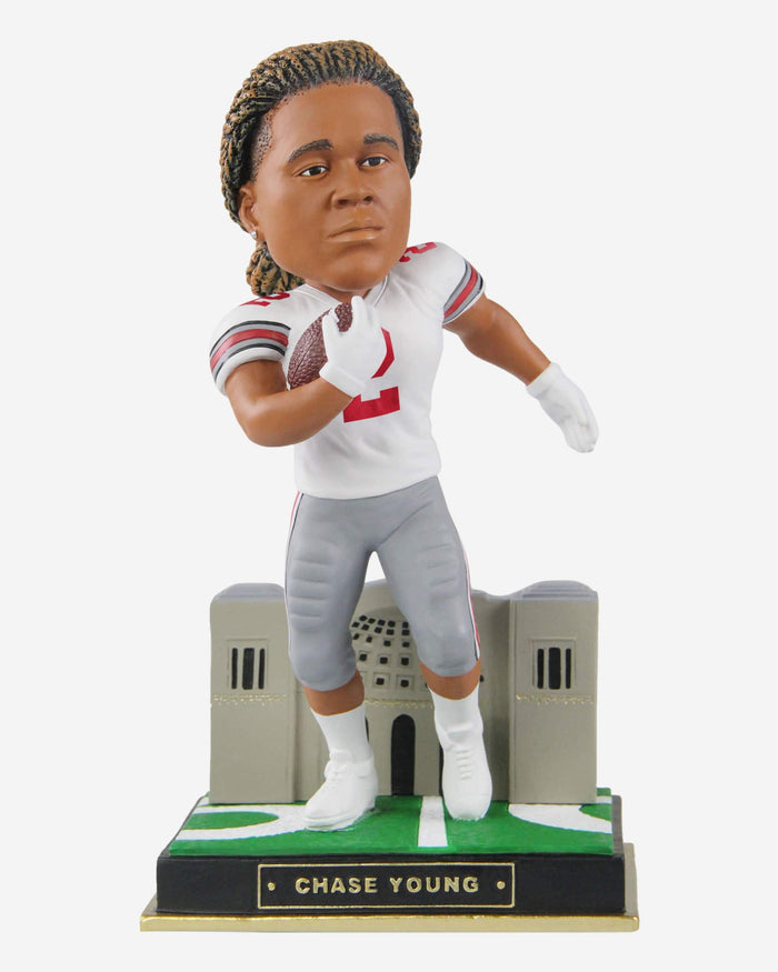 Chase Young Ohio State Buckeyes White Jersey Gate Series Bobblehead FOCO - FOCO.com