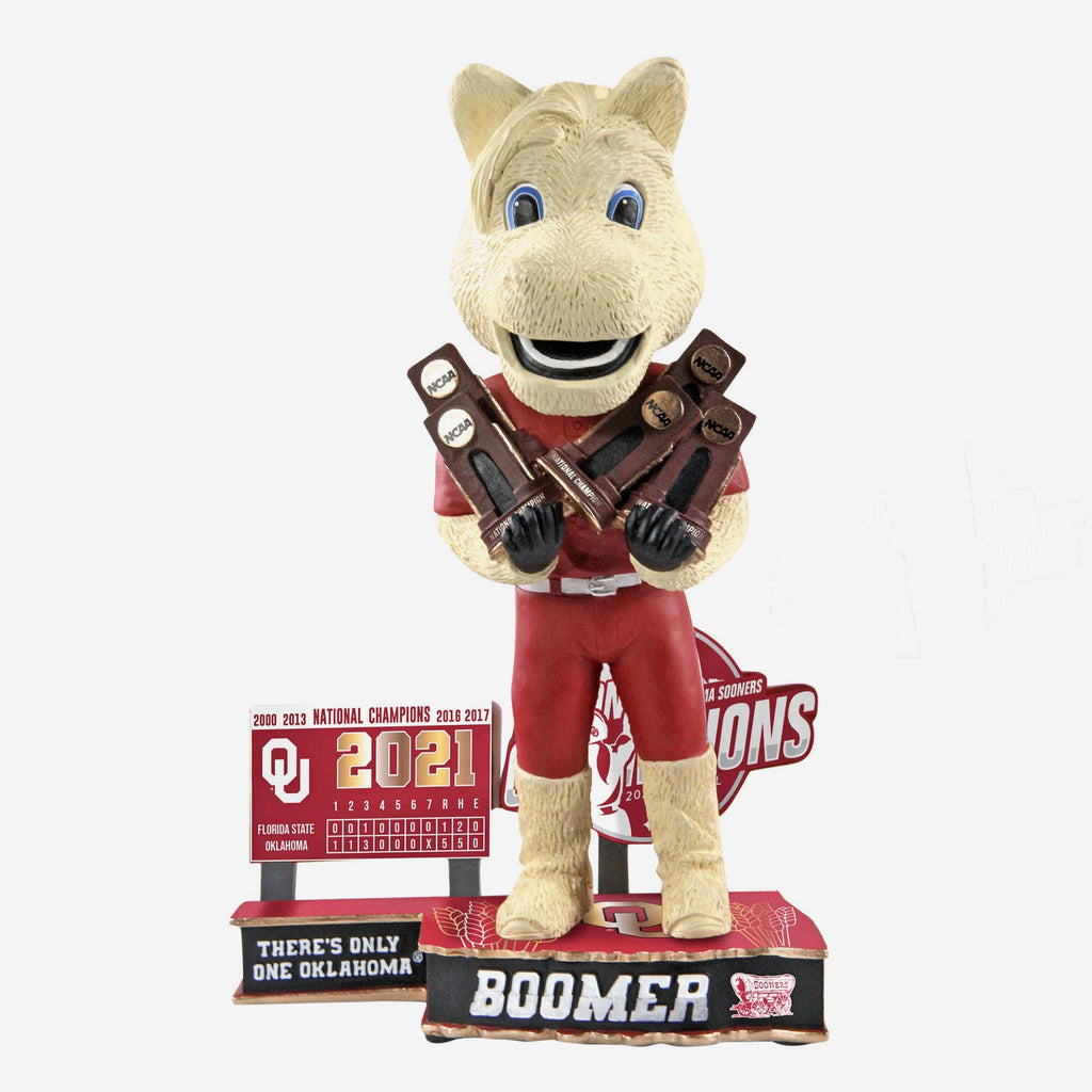 Boomer Oklahoma Sooners Mascot Softball Championship Bobblehead FOCO - FOCO.com