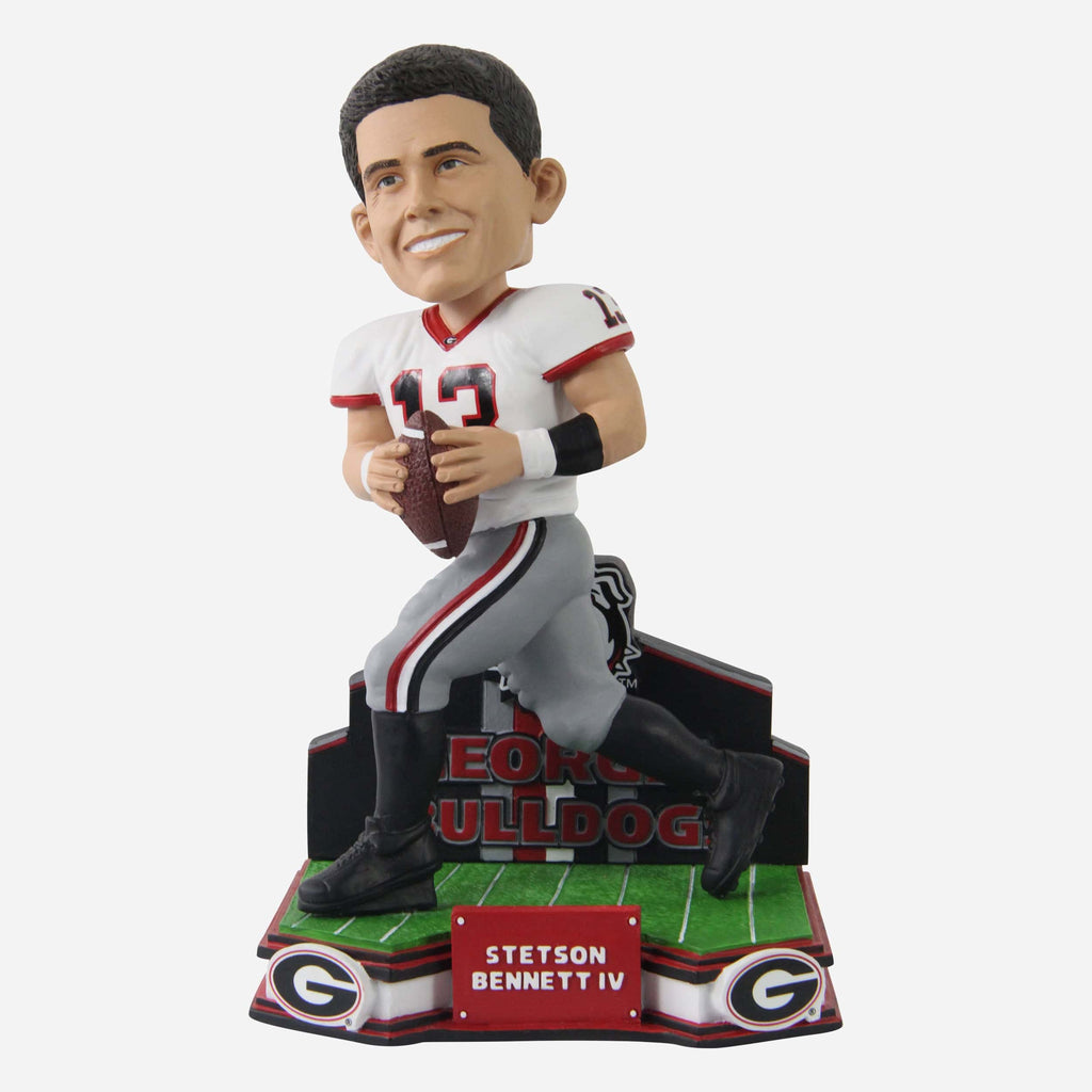 Stetson Bennett Georgia Bulldogs Football White Uniform Student Athlete Bobblehead FOCO - FOCO.com