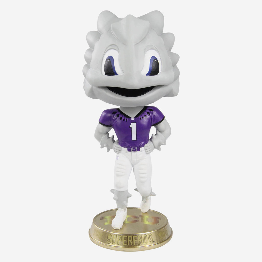 SuperFrog TCU Horned Frogs Mascot Gold Base Variant Bighead Bobblehead FOCO - FOCO.com