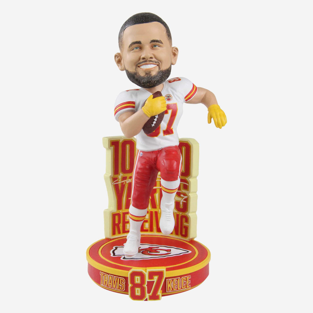 Travis Kelce Kansas City Chiefs 10,000 Career Receiving Yards Bobblehead FOCO - FOCO.com