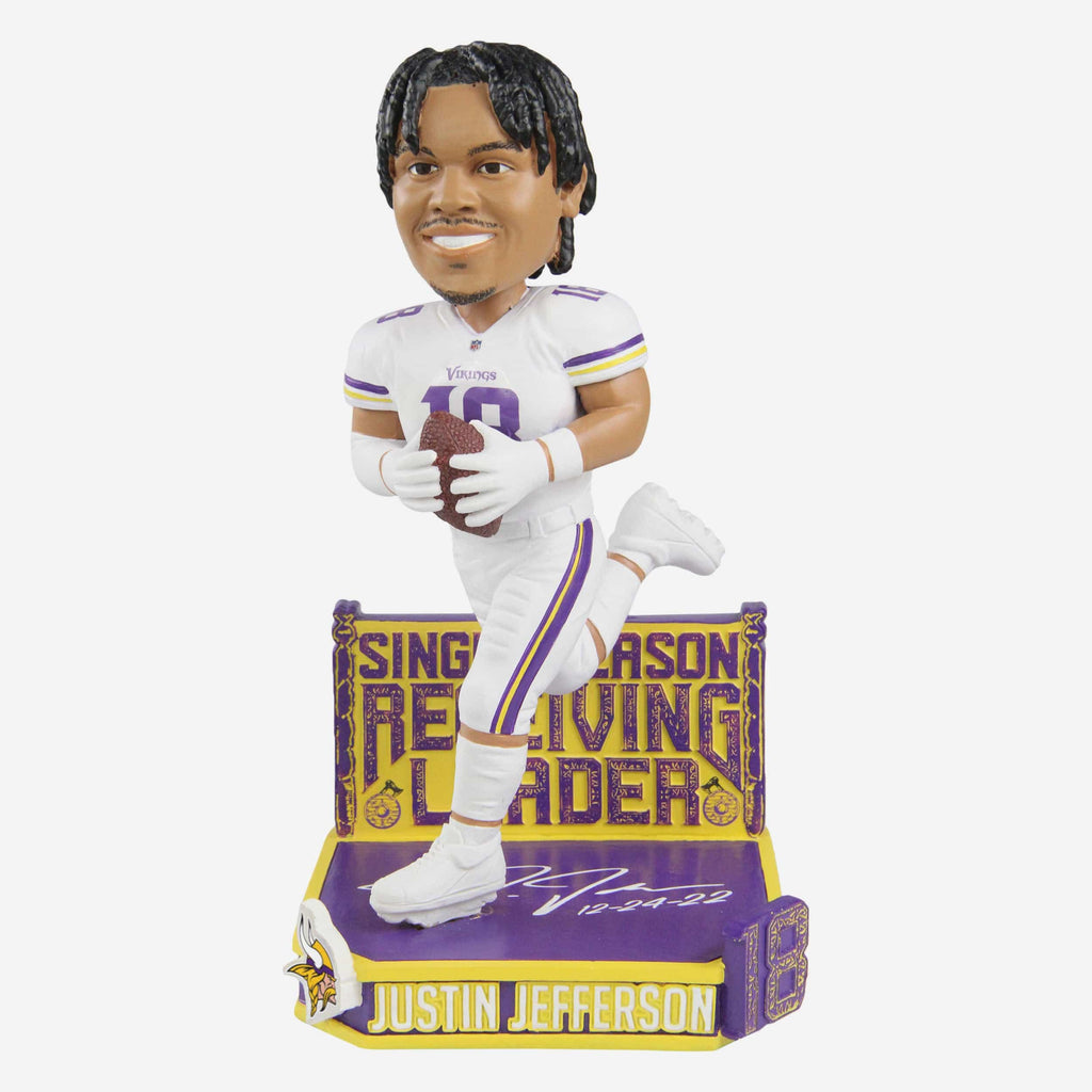 Justin Jefferson Minnesota Vikings Single Season Receiving Yards Record Bobblehead FOCO - FOCO.com