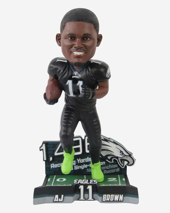 AJ Brown Philadelphia Eagles Franchise Single-Season Receiving Yards Record Bobblehead FOCO - FOCO.com