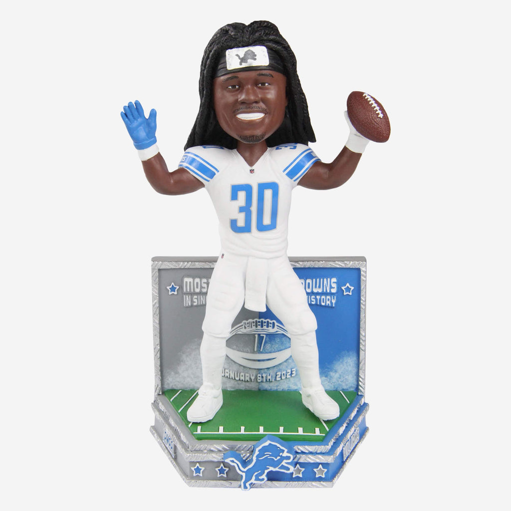 Jamaal Williams Detroit Lions Franchise Single Season Rushing Touchdown Record Bobblehead FOCO - FOCO.com