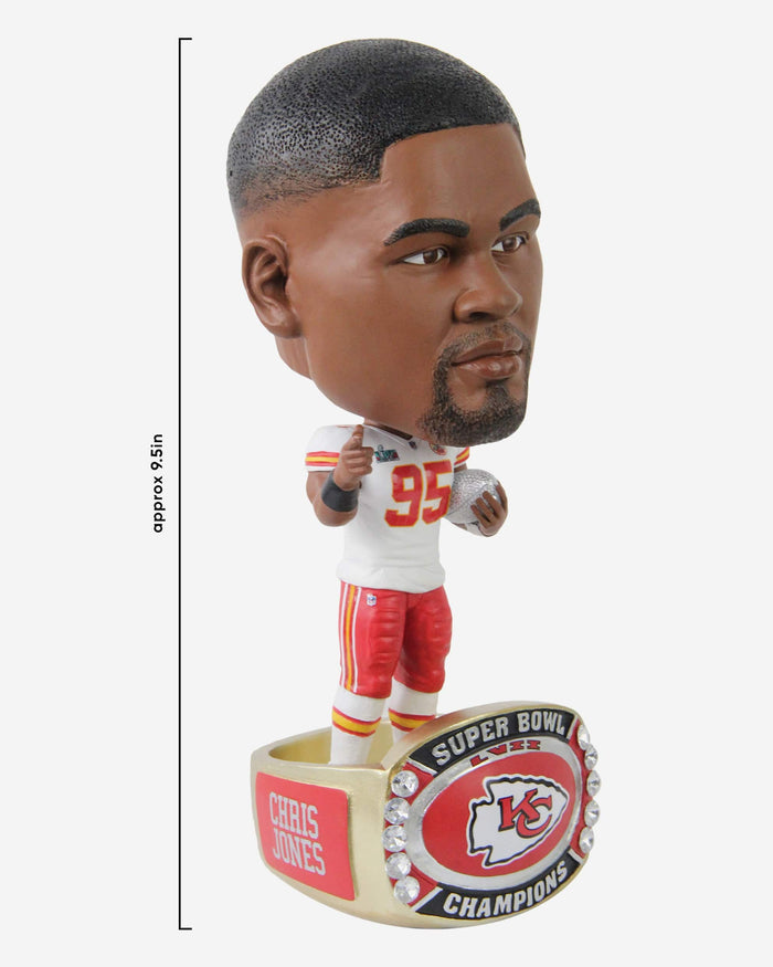 Chris Jones Kansas City Chiefs Super Bowl LVII Champions Ring Base Bighead Bobblehead FOCO - FOCO.com