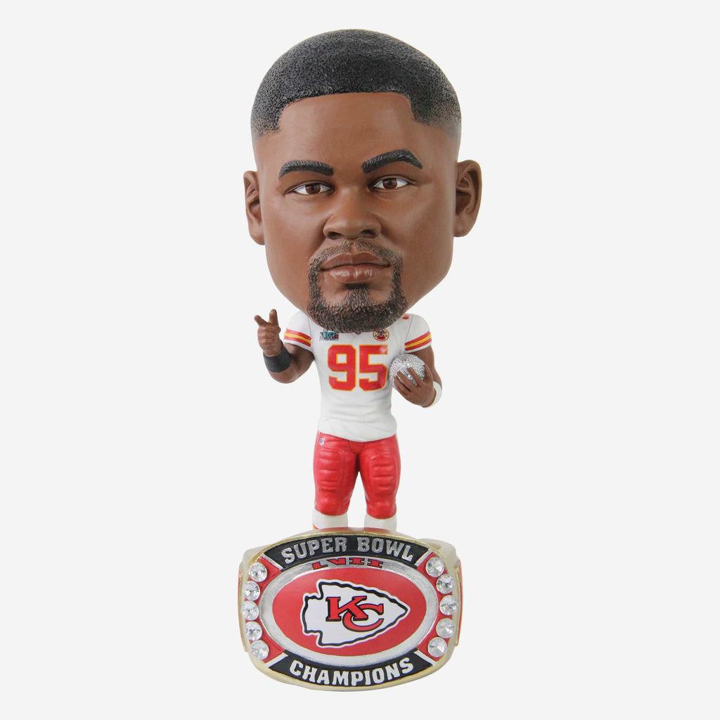 Chris Jones Kansas City Chiefs Super Bowl LVII Champions Ring Base Bighead Bobblehead FOCO - FOCO.com