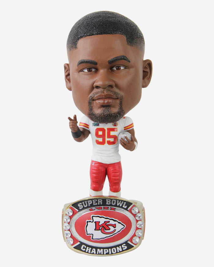 Chris Jones Kansas City Chiefs Super Bowl LVII Champions Ring Base Bighead Bobblehead FOCO - FOCO.com