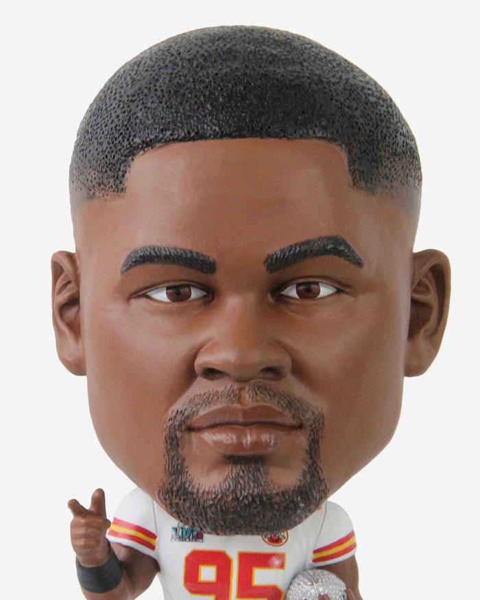 Chris Jones Kansas City Chiefs Super Bowl LVII Champions Ring Base Bighead Bobblehead FOCO - FOCO.com
