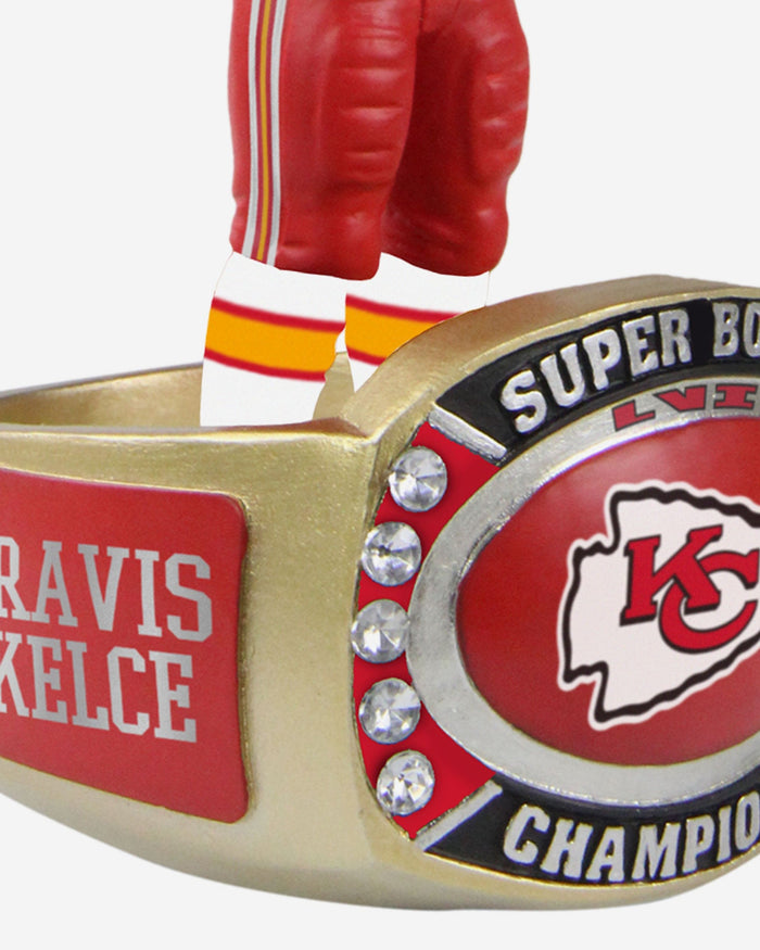 Travis Kelce Kansas City Chiefs Super Bowl LVII Champions Ring Base Bighead Bobblehead FOCO - FOCO.com