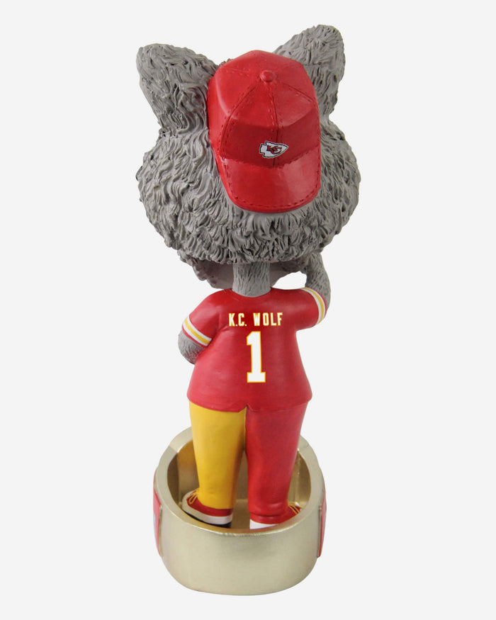 KC Wolf Kansas City Chiefs Super Bowl LVII Champions Ring Base Mascot Bighead Bobblehead FOCO - FOCO.com