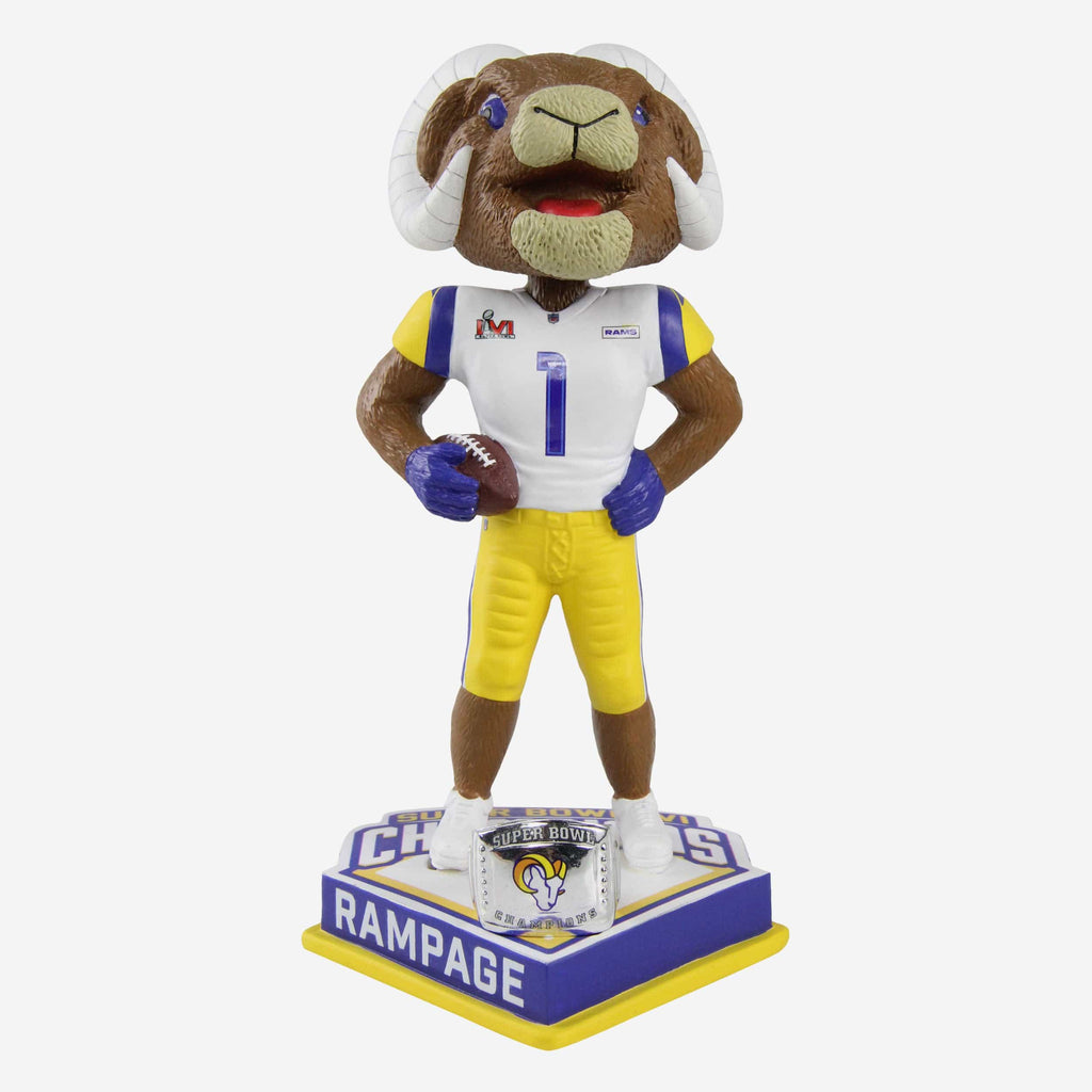 Rampage Los Angeles Rams Super Bowl LVI Champions Mascot Bobblehead FOCO - FOCO.com