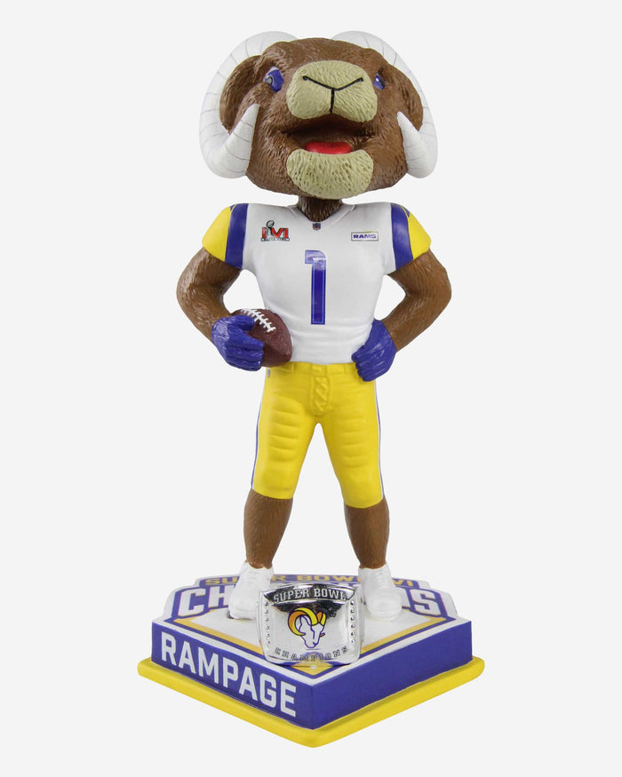 Rampage Los Angeles Rams Super Bowl LVI Champions Mascot Bobblehead FOCO - FOCO.com