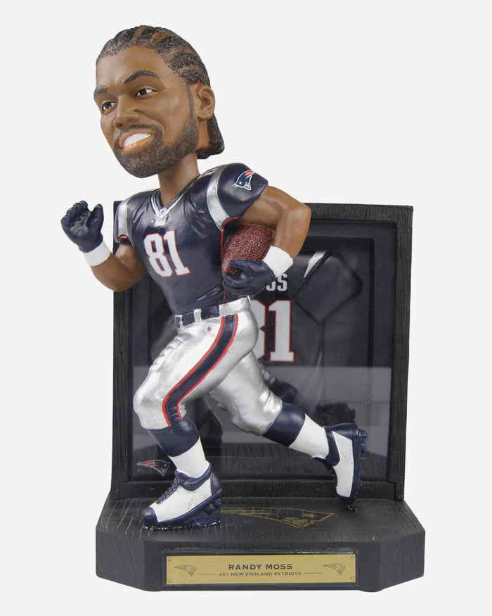 Randy Moss New England Patriots Framed Showcase Bobblehead FOCO - FOCO.com
