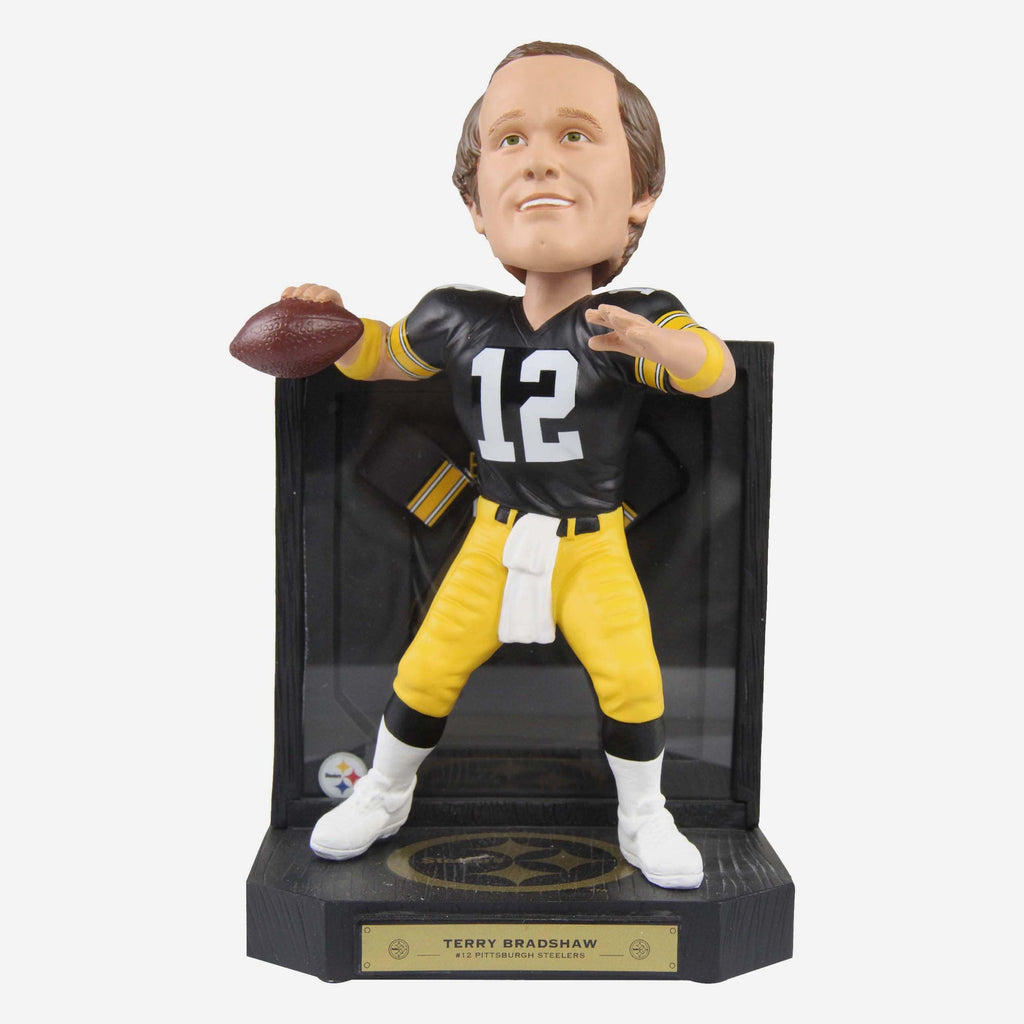 Terry Bradshaw Pittsburgh Steelers Framed Showcase Bobblehead FOCO - FOCO.com