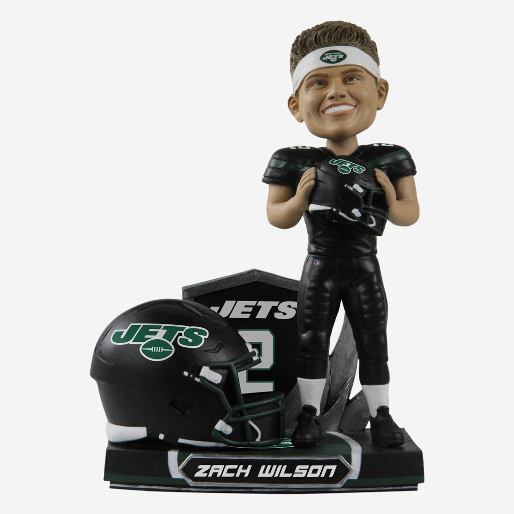 Zach Wilson New York Jets 2022 Alternate Helmet Bobblehead FOCO - FOCO.com