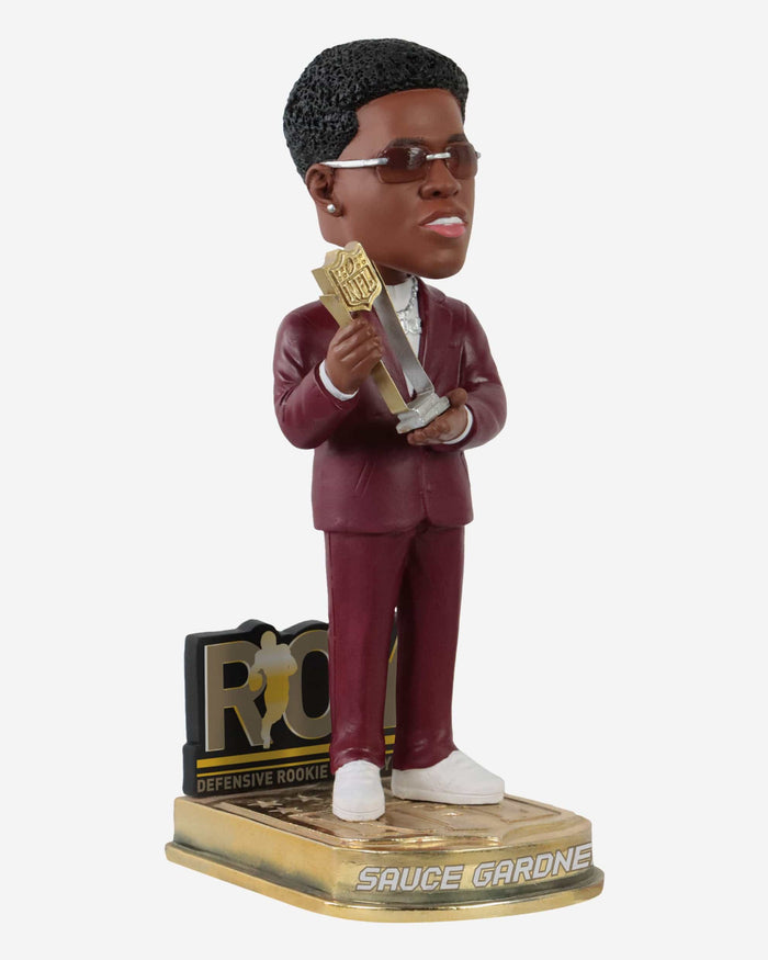 Sauce Gardner New York Jets 2022 NFL Defensive Rookie Of The Year Bobblehead FOCO - FOCO.com