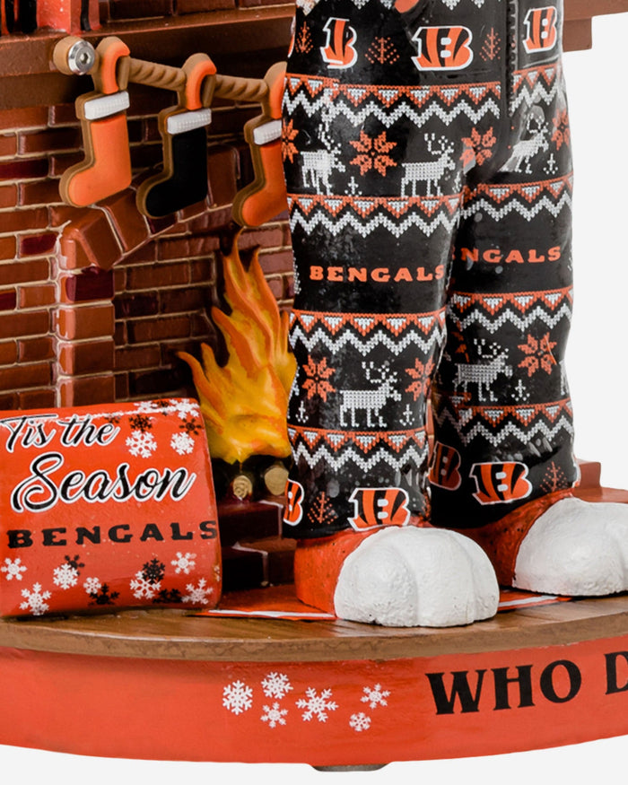 Who Dey Cincinnati Bengals Holiday Mascot Bobblehead FOCO - FOCO.com