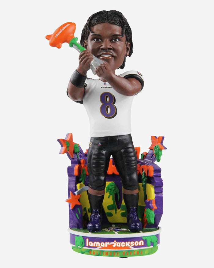 Lamar Jackson Baltimore Ravens 2022 Nickelodeon NVP Bobblehead FOCO - FOCO.com