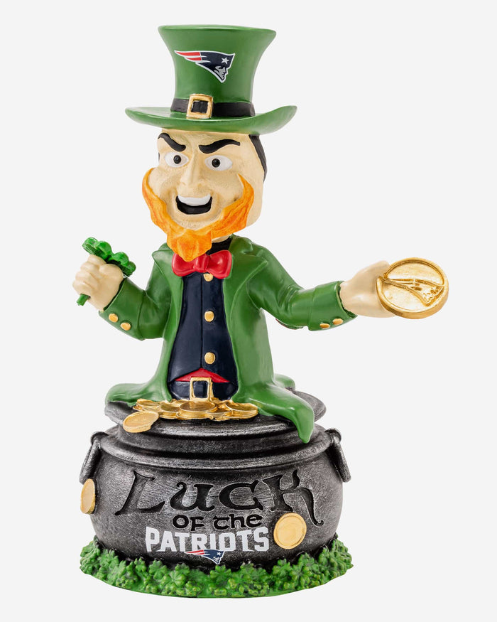 Pat the Patriot New England Patriots Saint Patricks Day Mascot Bobblehead FOCO - FOCO.com